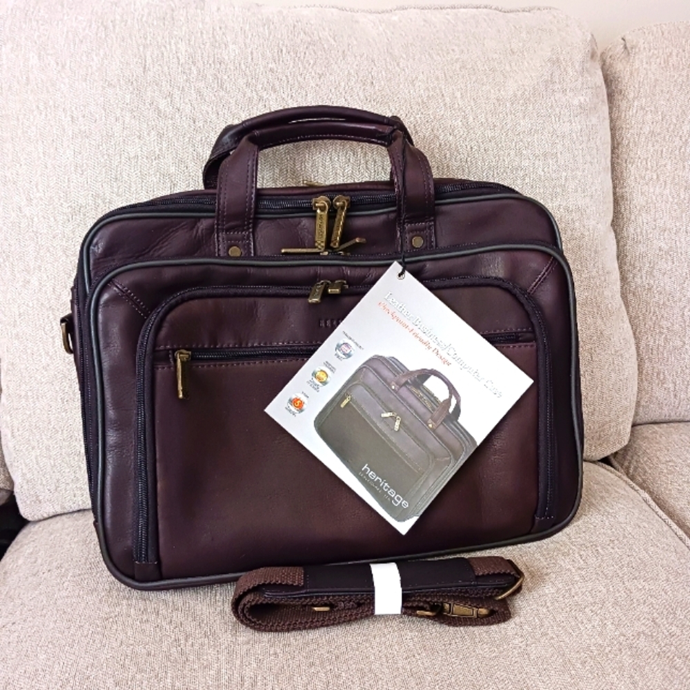 Heritage Brown Leather Business/Computer Case Men's Bag